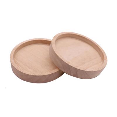 China Viable Round Cup Mat Newest Coffee Heat Insulation Mat Kitchen Decor Gift Beech Wood Cup Warm Mats for sale