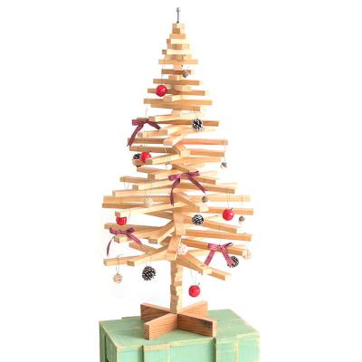 China DIY Gift Delicate Wooden Christmas Tree For Christmas Home Indoor Decoration for sale