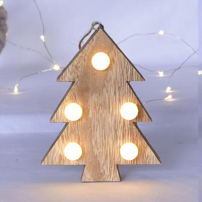 China Custom Christamas Home Decoration Christmas Decoration Wooden Crafts With Led Light Parties Decors for sale