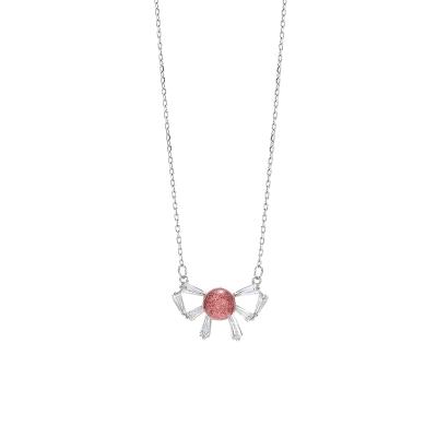 China Elegant Quartz S925 Sterling Silver Thin Chain Necklace Strawberry Newest Trendy Party Gift High Quality for sale