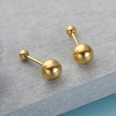 China Environmentally Friendly Hot Popular Designer Women Jewelry Stud Earrings Gold Plated Stainless Steel Screw Back Earring for sale