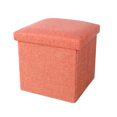 China Sustainable High Quality Utility Folding Ottoman Eat Box Foldable Storage Stool for sale