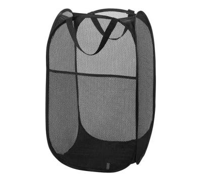 China Mesh Laundry Basket CLASSIC Collapsible and Portable Clothes with Reinforced Carry Handle Washing Mesh Laundry Basket for sale