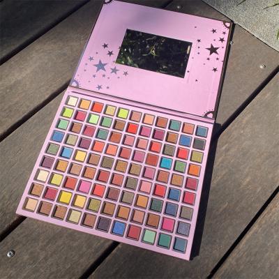 China New Waterproof 99 Colors Shimmer Eyeshadow Bow Pearl Pink Eyeshadow Palette Cosmetics Custom Logo for sale