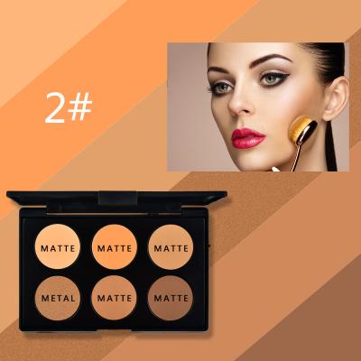 China Waterproof 6 Colors Pressed Powder Blush Palette Makeup Face Shimmer Matte Highlighter Foundation Cosmetics Vegan Custom for sale