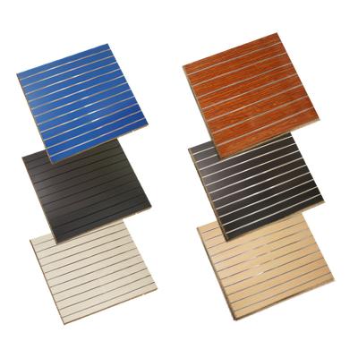 China Moistureproof Slot MDF Sheet Grooved Decorative MDF Board PVC Garage Slatwall Wall Panel for sale