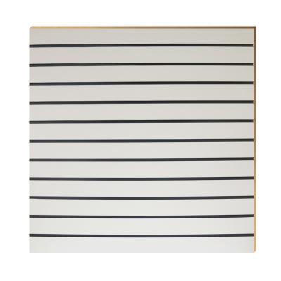 China Moisture Proof Cheap Slatwall Slat Wall Panels Melamine Slot MDF Board 1220*1220mm/1220*2440mm for sale