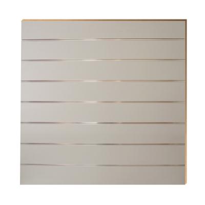 China Moisture Proof Decorative Slatwall Slat Wall Panel 18mm Slot MDF Wallpanel Groove Groove Panel for sale