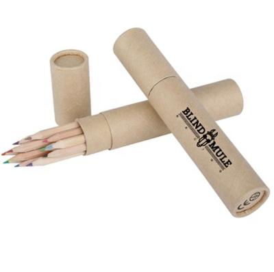 China Office & School Pencil Cheaper Price Logo Printed Color Wooden Pencil Set With Tube for sale