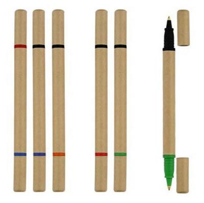 China Pen Eco Advertising Kraft Paper Ballpoint Pens Promotional Reused Paper Pen for sale