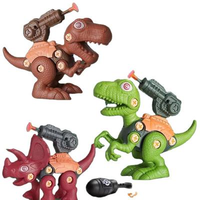 China Toy Kids Assembling Jurassic Funny Educational Construction Toys Dinosaurs With Drill Disassemble Dinosaur Toys For Children for sale