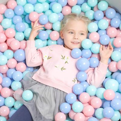 China Smooth Surface and No Burr Thickened Macaron Color Bobo Ball Children's Paradise Ocean Ball 7cm Fort Million Soft Ocean Ball Superior Naughty Toy Wholesale for sale