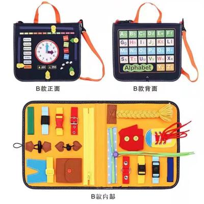 China Funny Educational Toy Toddlers Montessori Toys Felt Board Busy Kids Learn To Dress Basic Skills for sale