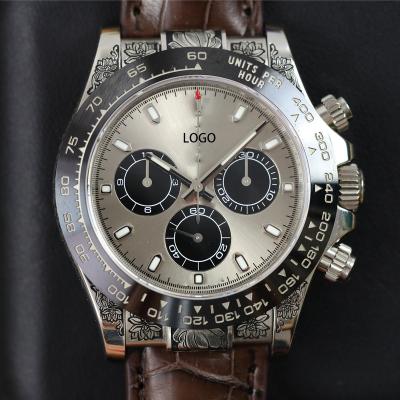 China Luxury Watch 4130 Movement Auto Date Carving Transforming Mechanical Sports Chronograph Diving Watch 904L for sale