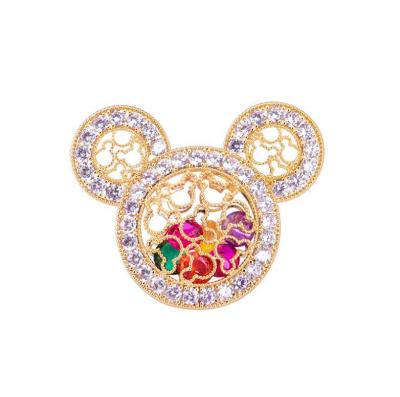 China New High Quality Washable Mickey Brooch Fashion Flower Loose Rhinestone Pin Ladies Korean Letter C Brooch for sale