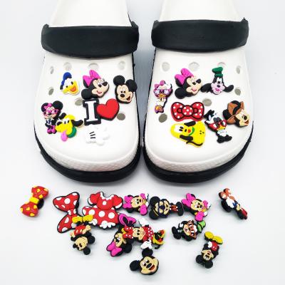 China 2022 Washable Wholesale Hot Selling Cheap Cartoon Character PVC Soft Rubber Shoe Charms Stock Number Baby Accessories For Croc Shoes for sale