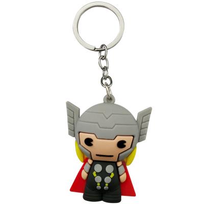 China OEM Amazon Hot Selling PopularPendant 3D Cartoon PVC Keychain PVC Keychains Cute Marvel Animation Actions Keychains for sale