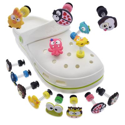 China Creative Shoe Buckle Fashion 3D Shoe Kids Cute Spring Cartoon Animals Croc Shoe Charms For Boys Croc Shoe Accessories for sale