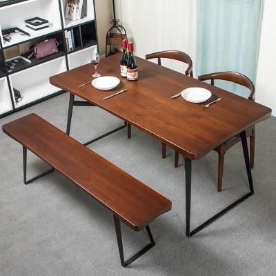 China CZW05-2 American restaurant iron coffee table modern simple solid wood coffee style solid wood home dining table and chair set for sale