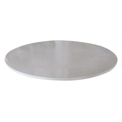 China Modern Cheap NM05 Artificial Stone Round Slab Marble Countertops Pure White Nano Crystallized Glass Dining Table Vanity Top For Sale for sale