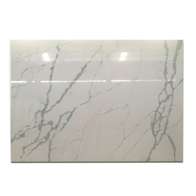 China Venatina Calacatta Modern White Artificial Quartz Stone 12mm Large Composite Slabs Price for sale