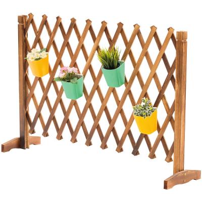 China 2021 New Hot Sale Modern Outdoor Garden Balcony Flower Pot Wall Rack Foldable Hanging Solid Wood With Mesh Design HJ020 for sale