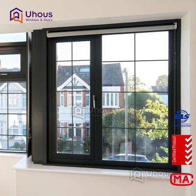 China Swing Aluminum Glass Windows Iron Window Grille Design for sale