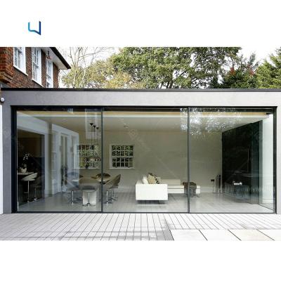 China Modern Minimalist Thin Frame Partition Aluminum Commercial Automatic Sliding Patio Door Sliding Door for sale