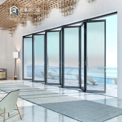 China Villa design contemporary minimalist exterior home aluminum sliding glass bifold door/patio bifold door for sale