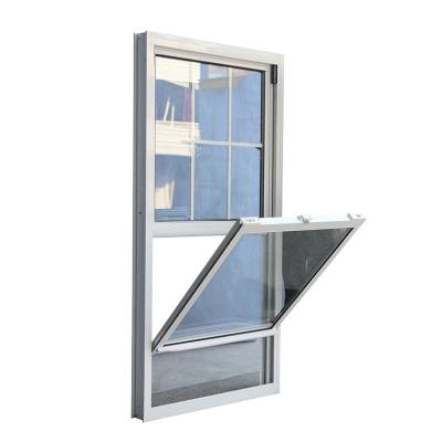 China Sliding Aluminum Double Hung Frosted Glass Windows Bathroom Vertical Sliding Window for sale