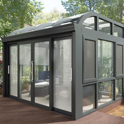 China Prefab Villa House Champion Slides Patio Sunroom Outdoor Pigeon Attic Accessories Glass Sunrooms House for sale