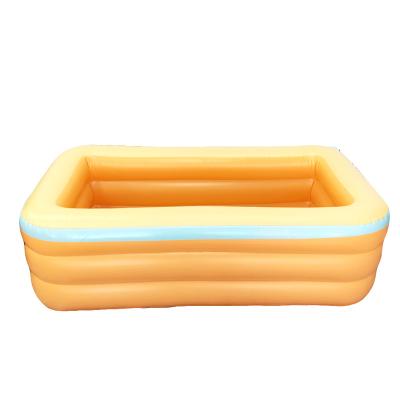 China Popular Luminous Yellow Design Air Equipment Rectangular 3 Layers PVC Inflatable Swimming Pool Inflatable Home Inflatable Swimming Pool for sale