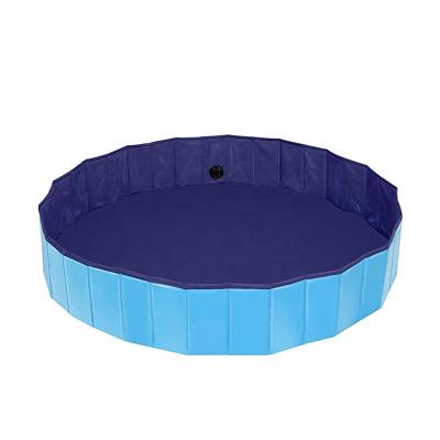 China Blue And Black Collapsible Blue And Black Foldable Pet Pool Pet Dog PVC Color PVC Wash Pool 60cm/80cm/120cm/160cm for sale