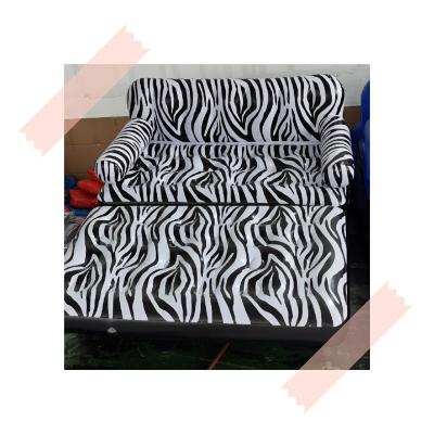 China Inflatable sofa bed PVC zebra-stripe household sofa bed for lying or resting for sale