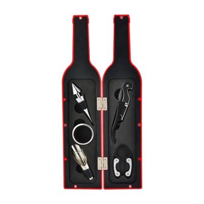 China Best Viable 3 Pcs 5 Shaped Wine Bottle Wine Gift Set Accessories Kit Set Wine Opener Set for sale