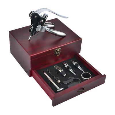 China Pu Leather Wine Box Wooden Wine Set Corkscrew Rabbit Kit Opener Viable for sale