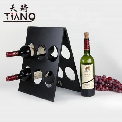 China Viable European Folding Wooden Organizer Gift Wine Display Holder Box Wine Glass Bottle Rack for sale