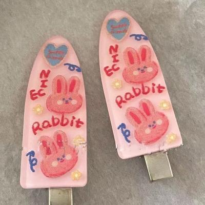 China Sweet Girl Bunny Hairclips Hair Clip Daily New Hair Decoration Hair Accessories Cute Pink Bunny Hairpin Wholesale for sale