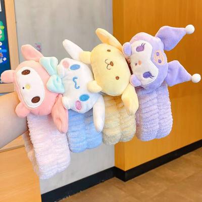 China For Melody Dog Doll Head Elastic Japanese Anime Face Wash Hair Band Makeup Plush Korean Cute Hair Style Cartoon New Hair Gather Hair Circle for sale