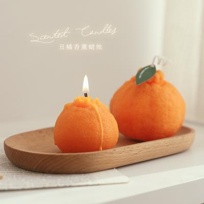 China New Fruit Candle DIY Handmade Ugly Orange Scented Candles Party Gift Creative Romantic Wedding Decoration for sale