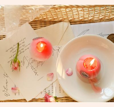 China Handmade Cute Romantic Fruit Candles Decoration DIY Peach Aromatherapy Candle Gift Set Box for sale