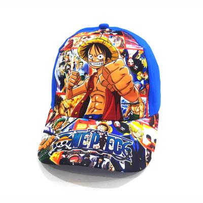 China COMMON Wholesale Japanese Cute Sunshade Sunshade Outdoor Cartoon Travel Children's Luffy Baseball Hat for sale