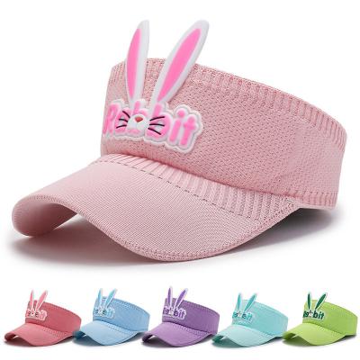 China Summer Cool Cartoon Rabbit Bear Wing Empty Top Sun Visor Cute Hat Children's Sun Visor Empty Top Hat Character For Kids for sale