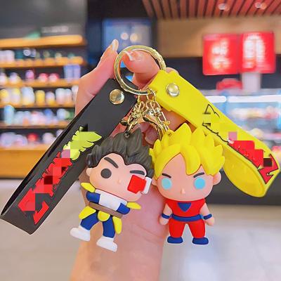 China Fashionable Japanese Anime Cartoon Cute Car Key Dragon Goku Keychain Key Chain Pendant for sale