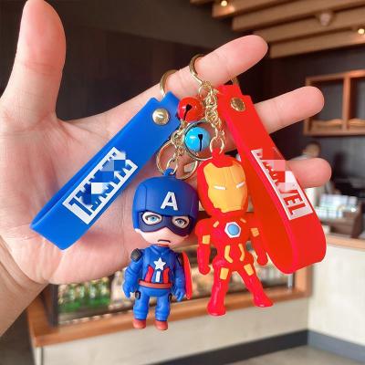 China Fashionable Promotional Bag Captain Key Chain Cute Cartoon PVC 3D Keychains Spiderman Pendant Key Chain for sale