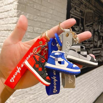 China Fashionable Factory Direct PVC 3D Cartoon Mini Shoes Keychain Custom Basketball Sneaker Shoes Key Chain Bag Pendant for sale