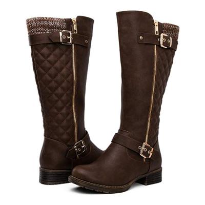 China New Design Fashion Zipper-Up PVC Knee High Boots Thermal Women Boots Boots High Top Shoes for sale