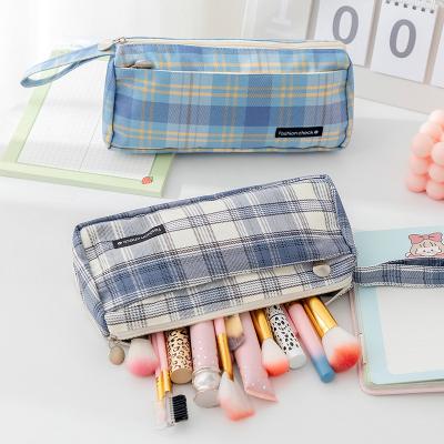 China Fashion\Comfortable\Durable Pencil Case Office Stationery Bag Pencil Case Double Zippers Large Capacity Pencil Case With Compartments for sale