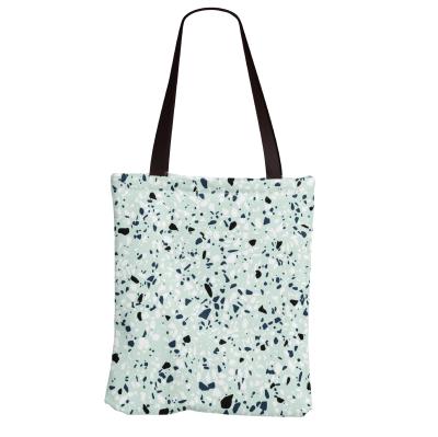 China Lady TOTE SAC 10oz Canvas Shopping Bag Mint Green Geometric Canvas Shoulder Bag for sale