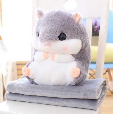 China Large Air Conditioning Nondisposable Dual-Use Quilt Pillow Nondisposable Comforter Pillow Nap Hamster Fleece Coral Fleece Blanket for sale